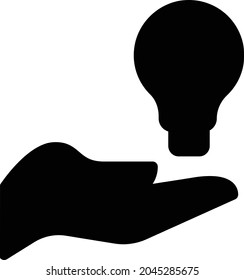 idea care vector glyph flat icon