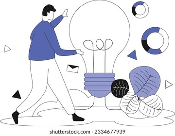 La idea del cambio, ilustración de vector plano
