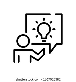 Idea Chat icon. Flat vector graphic in white background