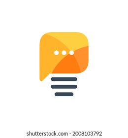 Idea Chat Logo Design in Bulb Symbol for Business Company Brand