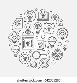 Idea circular illustration - vector concepts and ideas outline symbol