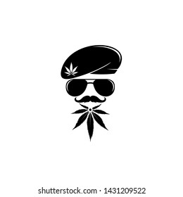 the idea of a classic black marijuana logo