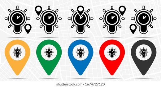 Idea, clock icon in location set. Simple glyph, flat illustration element of time theme icons