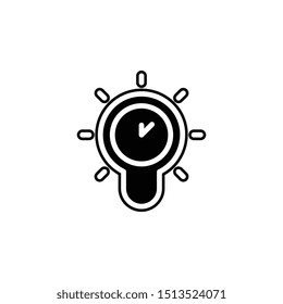 Idea, clock icon. Simple glyph, flat vector of time icons for ui and ux, website or mobile application