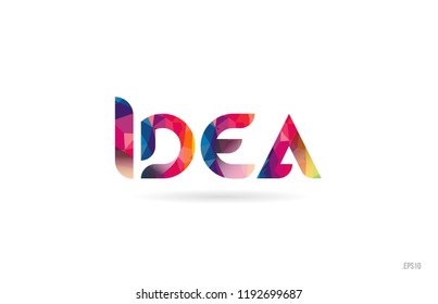 idea colored rainbow word text suitable for card, brochure or typography logo design