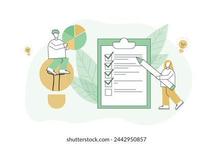 idea. to come up with. achieve a goal with an idea. work. a collective idea. light bulb. on a white background. vector.