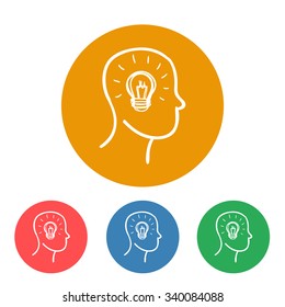 Idea concept art, hand drawn vector outline icon