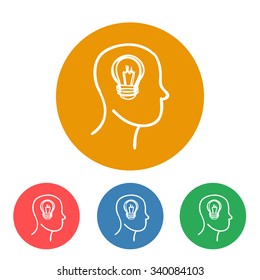 Idea concept art, hand drawn vector outline icon