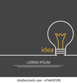 Idea concept background with light bulb. Technology innovation, vector illustration