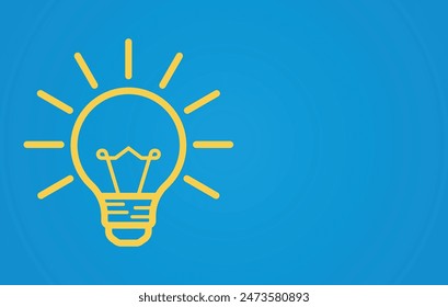 idea concept blue background design solution with lightbulb