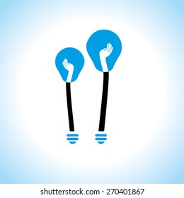 idea concept with bulb and hand