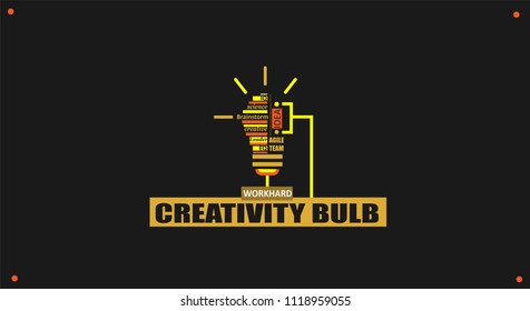 Idea concept for business analysis and brainstorm teamwork, creative innovation, consulting, financial report and project management strategy. Words collage about team building, creativity, brainstorm