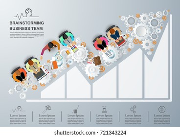 Idea concept for business analysis and brainstorm teamwork, creative innovation, consulting, financial report and project management strategy. Vector illustration