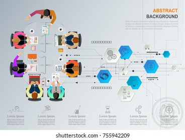 Idea concept for business analysis and brainstorm teamwork, creative innovation, consulting, financial report and project management strategy. Vector illustration.
