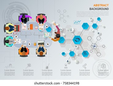 Idea concept for business analysis and brainstorm teamwork, creative innovation, consulting, financial report and project management strategy. Vector illustration.