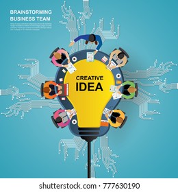 Idea concept for business analysis and brainstorm teamwork, creative innovation, consulting, financial report and project management strategy. Vector illustration.