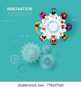 Idea concept for business analysis and brainstorm teamwork, creative innovation, consulting, financial report and project management strategy. Vector illustration.