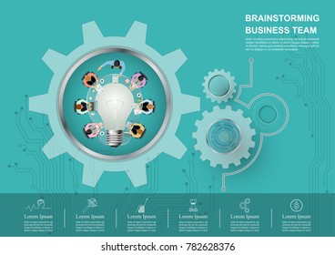 Idea concept for business team driven by backlash,gear and technology background. Vector illustration.
