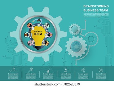 Idea concept for business team driven by backlash,gear and technology background. Vector illustration.
