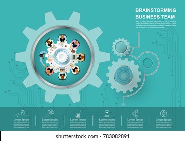 Idea concept for business team driven by backlash,gear and technology background. Vector illustration.
