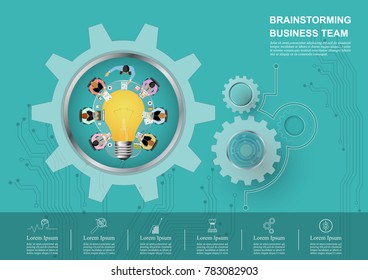 Idea concept for business team driven by backlash,gear and technology background. Vector illustration.
