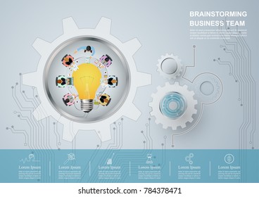 Idea concept for business team driven by backlash,gear and technology background. Vector illustration.
