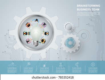Idea concept for business team driven by backlash,gear and technology background. Vector illustration.
