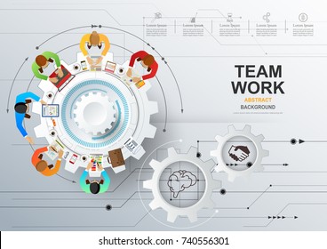 Idea concept for business teamwork, creative innovation, . Vector illustration.