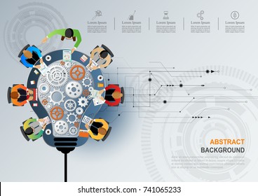 Idea concept for business teamwork, creative innovation, . Vector illustration.