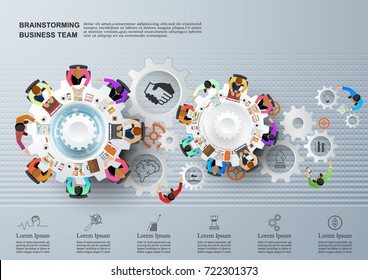 Idea concept for business teamwork.solution and innovation analysis and consulting, project management, financial report and strategy team . vector illustration.