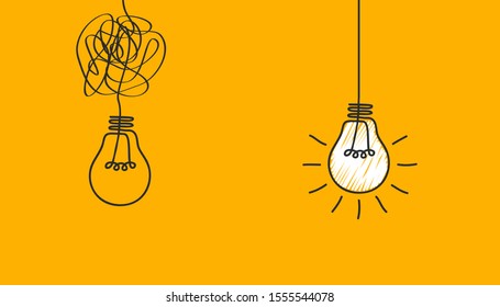 Idea concept, creative bulb sign, innovations. Keep it simple business concept for project management, marketing, creativity – stock vector