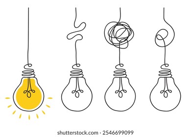 Idea concept, creative bulb sign, innovations. Keep it simple business concept for project management, marketing, creativity .Vector illustration