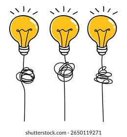 Idea concept, creative bulb sign, innovations. Keep it simple business concept for project management, marketing, creativity vector collection
