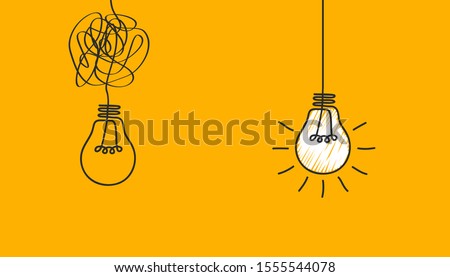 Idea concept, creative bulb sign, innovations. Keep it simple business concept for project management, marketing, creativity – stock vector
