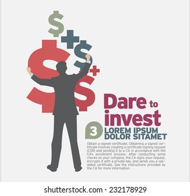 Idea concept design Dare to invest.