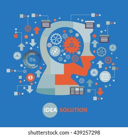 Idea concept design on blue background,vector