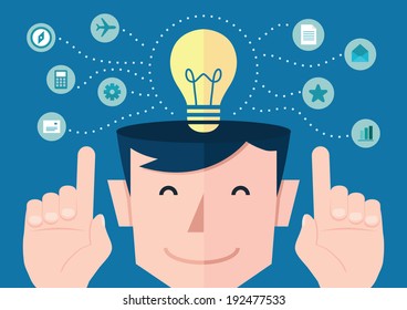 idea concept flat design, vector