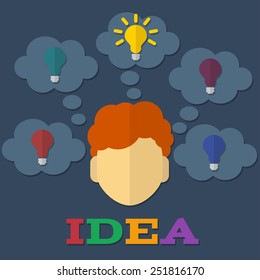 Idea concept, flat style, vector eps10