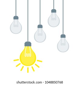 Idea concept. Flat vector cartoon illustration. Objects isolated on white background.