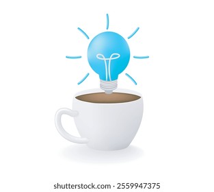Idea concept with glass coffee