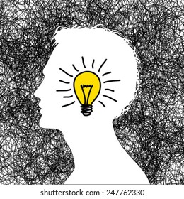 idea concept with human head