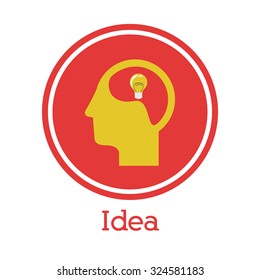 Idea concept with human head design, vector illustration eps 10