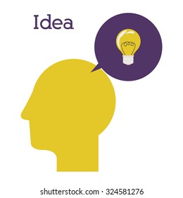 Idea concept with human head design, vector illustration eps 10