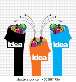 idea concept with human head vector 