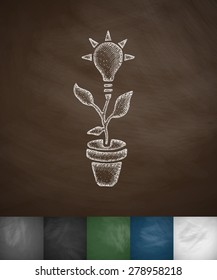 idea concept icon. Hand drawn vector illustration. Chalkboard Design