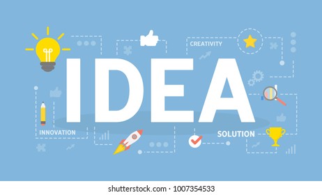 Idea concept illustration. Creativity and development, brainstorm and solution.