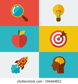 Idea concept illustration in flat design style.