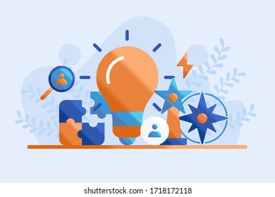idea concept illustration flat. lightbulb vector. business design