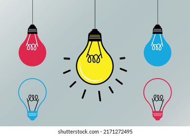 Idea-Konzept Illustration der leuchtenden Glühbirne-Symbol