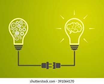 Idea concept - Incandescent lamps are interconnected